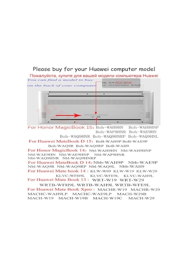 Microcase Matebook D14 Shell Rubber Kapak Kılıf - Kristal