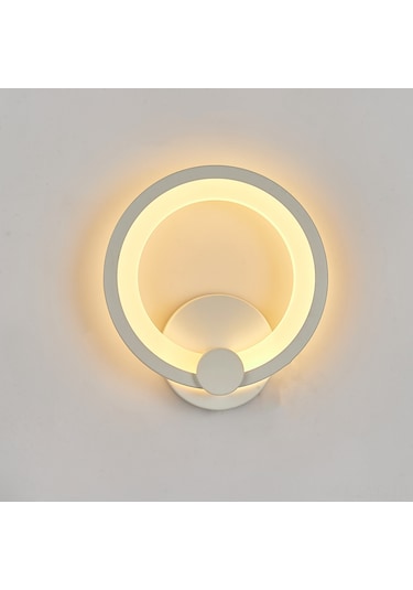 Symbee 12w Led Duvar Lambası 3000k Sıcak Işık 85-265v Geniş Voltaj Akrilik Demir Modern Stilde Yatak Odası Oturma Odası Model 3063 Beyaz