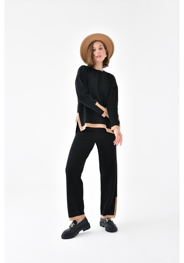 Ftz Women Kadın Çizgi Detaylı İkili Takım Siyah 20631-siyah Siyah