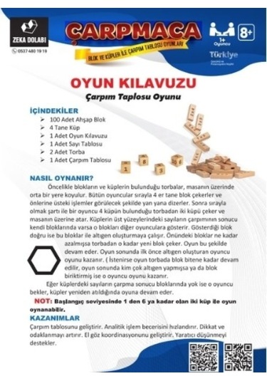 Çarpmaca Çarpım Tablosu, Ahşap Bloklar, Ahşap Küpler, Çarpma, O