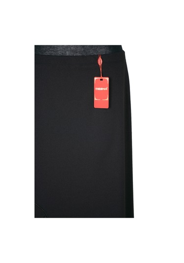 Hesna Kadın Lumina Kombin Ve Biye Detaylı Astarlı Lastikli Siyah Etek Siyah