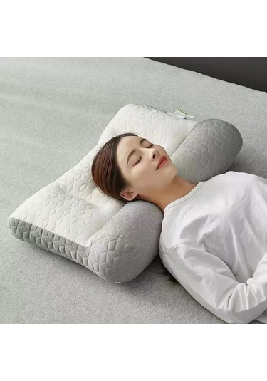 Springsun Ev Kullanıma Lateks Boyun Destek Yastığı - 40x70cm Orta Boy, Masaj Fonksiyonu, Tırmanma Engellediği, Yıkama Kolay, Tek Kişilik Uyku Yastığı