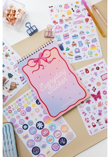 A5 Sticker Book 1183 Adet 18 Yaprak Renkli Etiket Defteri Everyday Sticker