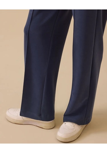 Bağcıklı Bol Paça Pantolon Scl Lacivert