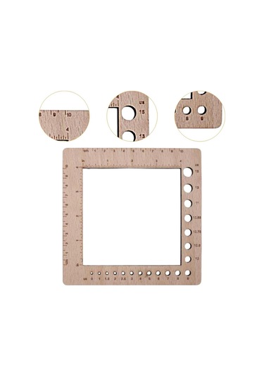 Homyl Ahşap Örgü Ölçer Cetvel Pratik Yaratıcı Kompakt