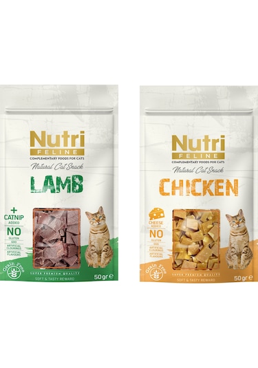 Nutri Feline 2 Çeşit Karma Tahılsız Kedi Ödülü 50 Gr. X 2 Adet
