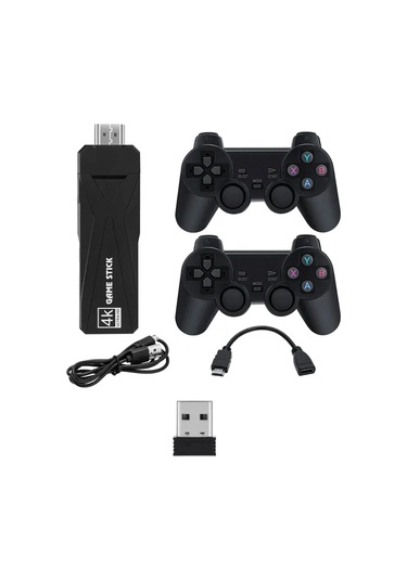4k Android Tv Stick ve Retro Game Konsol 10000 Oyunlu 64 GB Siyah