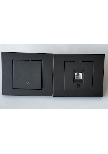 Grano Sıva Altı Siyah 1 Adet Nümeris Tlf Prizi 1 Adet Liğht Anahtar Çerceveleri