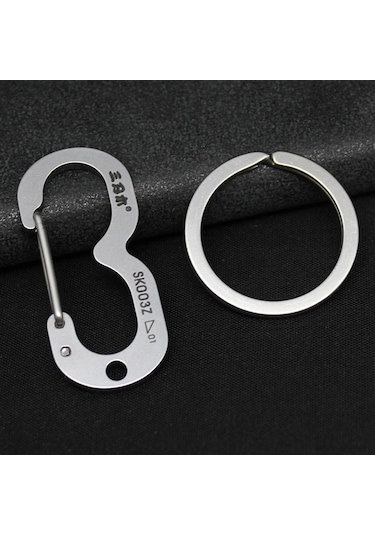 Pazly Ve Pratik Paslanmaz Kullanım Karabina Kampçılık, İçin Günlük Geeroyoo Dayanıklı Dağcılık Çelik Anahtarlık Aksesuar - Ml