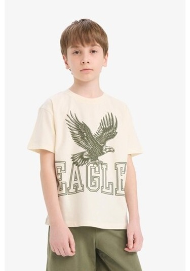 DeFacto Erkek Çocuk 2'li Takım Baskılı Kısa Kollu Tişört Şort E8826A825HSER100