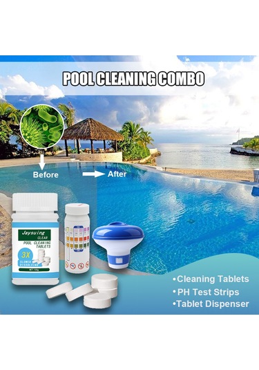 Padalink Havuz Temizlik Seti: 1 Adet Tablet Dağıtıcı + 50 Adet Ph Test Şeridi + 100g Dezenfektan Tabletler