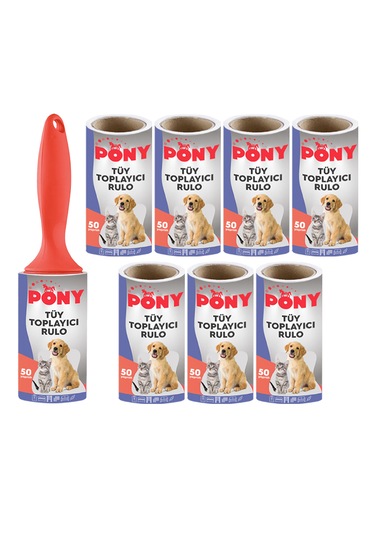 Pony Kedi - Köpek Tüy Toplayıcı Aparat + 8 Yedek Rulo