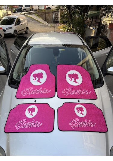 Lüx Oto Halı Paspas Desenli Yıkanabilir Universal Her Araca Uyumlu Barbie