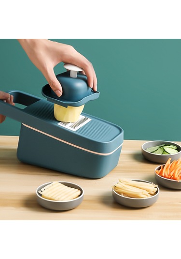 Padalink Mutfakta Kullanım İçin 3-1 Multifonksiyonel Sebze Dilimleyici: Dilimleme, Süzme Ve Saklama - Mavi Mavi