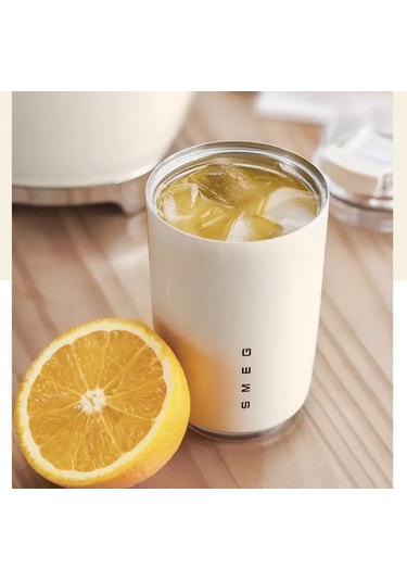 Shineyee Smeg İtalyan Üretimi 320 Ml Çift Duvarlı Paslanmaz Çelik Isı Saklama Kahve Fincanı Kapaklı Beyaz 1 Adet Beyaz Sarı