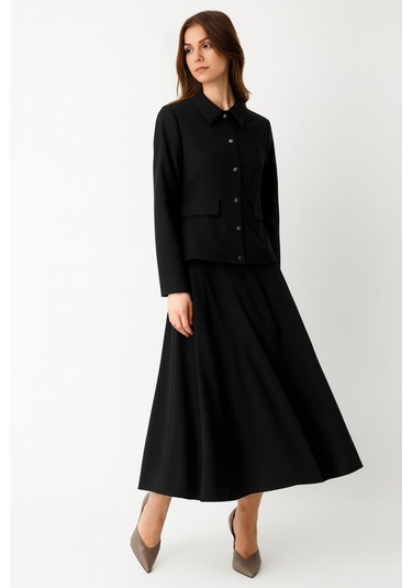 Ceket Etek Takım Siyah Siyah