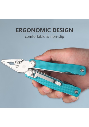 Xindoker Mavi Renkli Paslanmaz Çelik Ve Abs Malzemeli Katlanabilir Çok Amaçlı Alet Seti Açık Mavi