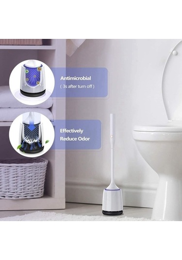 Bloomnest Lebıhmurah Bf845 Elektrikli Tuvalet Fırçası, Otomatik 360 Döner Scrubber, Banyo Temizleme Seti Beyaz