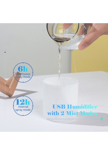 Kosona 330ml Gri Sessiz Nemlendirici: Ev, Araba, Ofis İçin Sürekli/aralıklı Buhar Modu Ve Renkli Gece Lambası