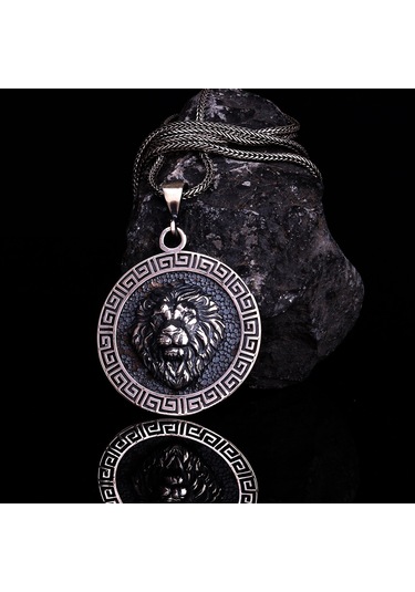 Aslan Motifli 925 Ayar Gümüş Kolye