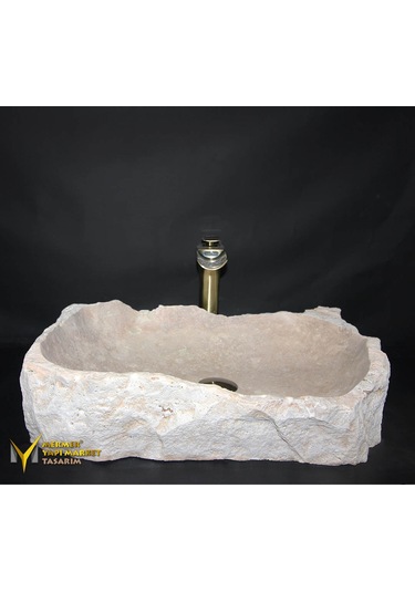 Traverten Şekilsiz Patlatma Kaya Lavabo