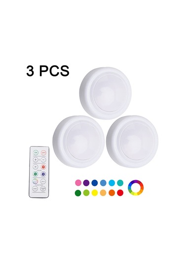 16 Renk Değiştirilebilir Led Disk Işıklı 6 Adet Gece Lambası