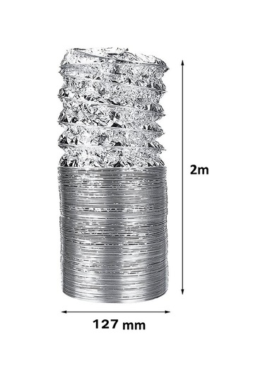 Yapıtaşı Yt120 Aspiratör Davlumbaz Gider Borusu Akardiyon Boru 2m Gümüş