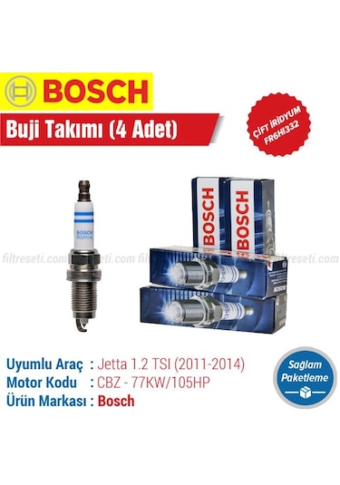 Vw Jetta 1.2 Tsı Bosch Çift İridyum Buji Takımı 2011-2014