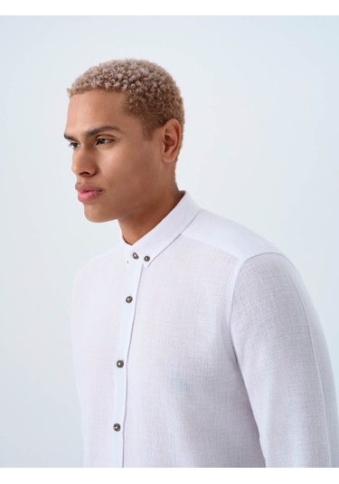 Loft Regular Fit Beyaz Erkek Gömlek Lf2038578 Beyaz
