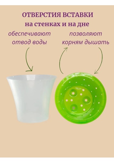 Live-in-green 2 Litre Orkide İçin Şeffaf Plastik Saksı Takımı 342131427