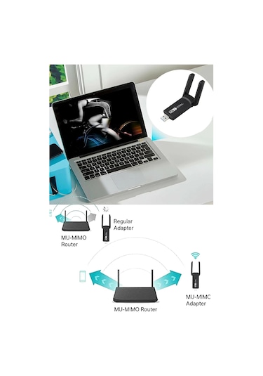 Nm-store Dual Band Ac1200 Usb 3.0 Adaptör Kablosuz Wifi Yükseltici