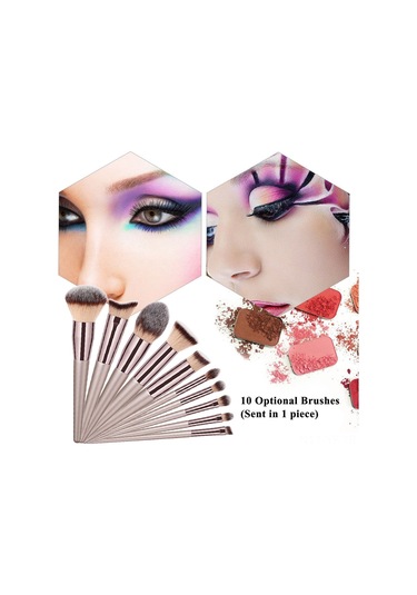 Yifomall Gujhui Profesyonel Makyal Fırçası Seti: Çok Amaçlı Fondöten, Allık, Kaş Ve Toz Fırçası Dahil 10 Parça Cilt Dostu Kozmetik Araçları