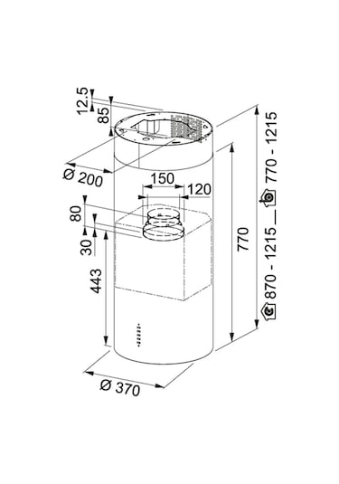 Franke Tunnel FTU PLUS 3707 I XS Ada Tipi 37 CM Davlumbaz