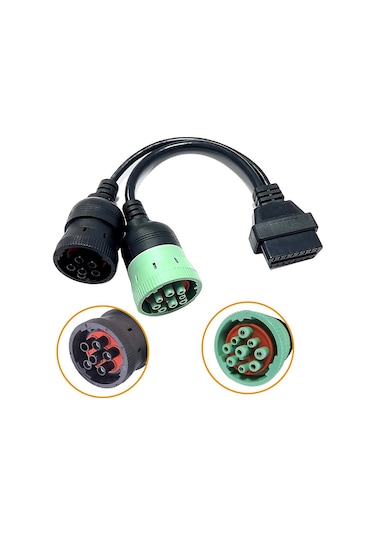 Obd2 Kamyon Tanılama Aracı 16 Pin Kablo J1708 J1939 Konnektörü Obd'yi 6 Pin 9 Pin'e