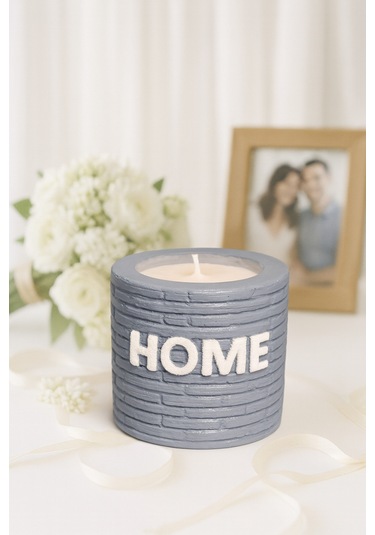 Dekoratif Kokulu Mum Home Gri Home