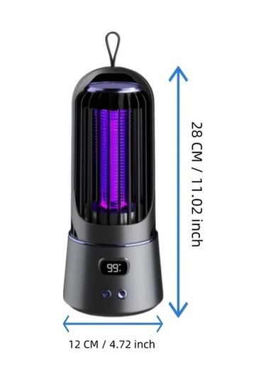 Xuweiwei 2025 Yeni Gri Usb C Taşınabilir Sivrisinek Kovucu Lamba İç Dış Mekan Böcek Kontrol Şarj Edilebilir Lityum Pil Mavi Mor Işık Led