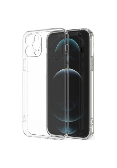 İphone 12 Pro Max Kılıf Şeffaf Yumuşak Silikon Kamera Korumalı Yüksek Kalite Turuncu