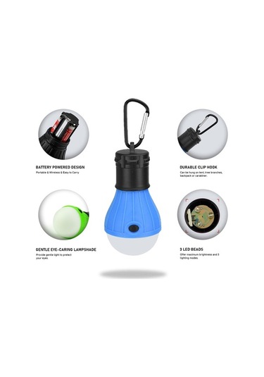 Besthome1 3 Led Taşınabilir Fener, Yüksek/düşük/sos, Abs, 60 Lumen, Çadır/hikap/acil Kullanım, Askı Tasarımı, Mavi Kartlı Paket Çok Renkli