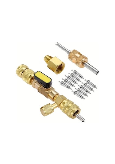 Dashanshop Sarı R410a R134a R22 R12 R32 Klips Vana Aleti 1/4 Ve 5/16 Soğutma Klima Ekipmanları
