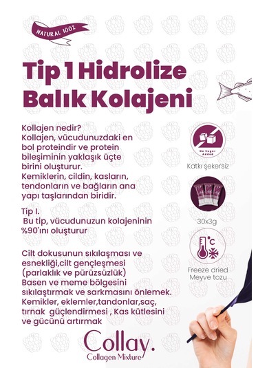 Collay Kolajen Karışımı Tozu (Balık Kolajeni) (30saşe)
