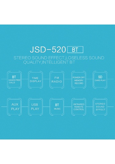 Yuntech01 Jsd-520 12v Araç İçin Bt Radyo Oynatıcı - Fm/aux/sd/usb Desteği, Gömülü Mikrofon, Lcd Ekran, Kumandalı Pil Hariç , Gümüş