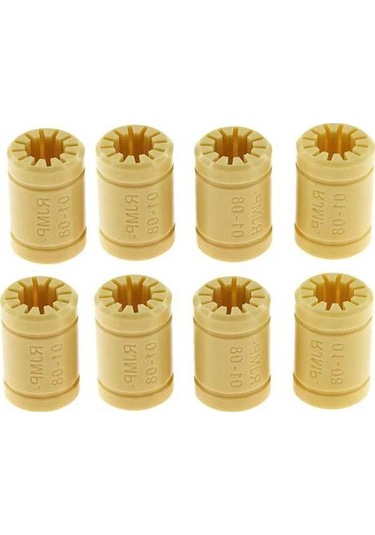 Moly Plastik Lm8uu Rulmanlar 8 Adet, Sessiz, Yağ Gerektirmeyen, 3d Yazıcı İçin