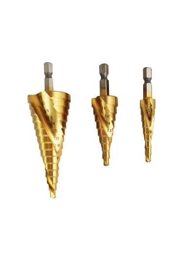 Hallow 4 MM İçin Spiral Yivli Adım Matkap Ucu Set 12 MM / 20MM