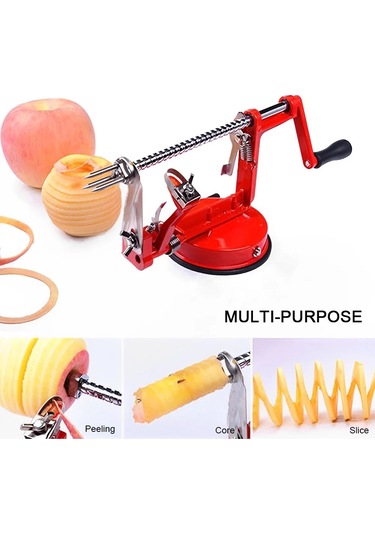 Myinkai 1 Adet 3 İn 1 El-krank Kırpma Meyve Patates Elma Soyucu Koyu Kırmızı