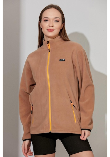 Alexandergardı Fermuarlı Oversize Polar E21-81101 Bej
