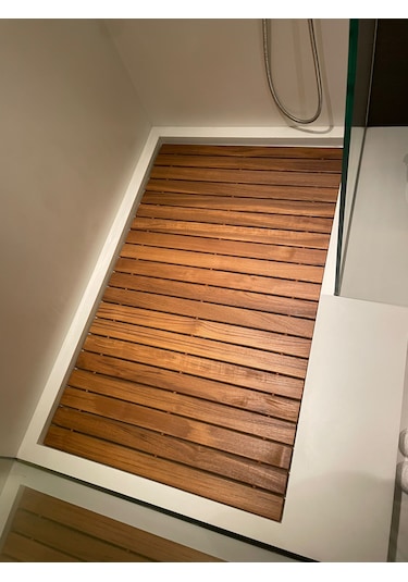 Katlanabilir Ahşap Duş Izgarası (Teak Ağacı)