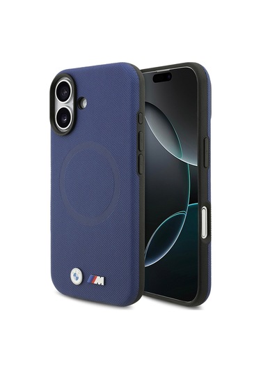 İphone 17 Uyumlu Kılıf Bmw Lisanslı M-safeli Metal Logolu Delikli M Dizayn Deri Kapak Lacivert Lacivert