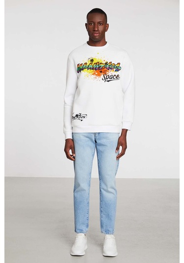 Gravıty Galaktıcos Comfort Beyaz Sweatshirt