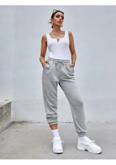 Kadın Gri Jogger Eşofman Altı Gri-70303