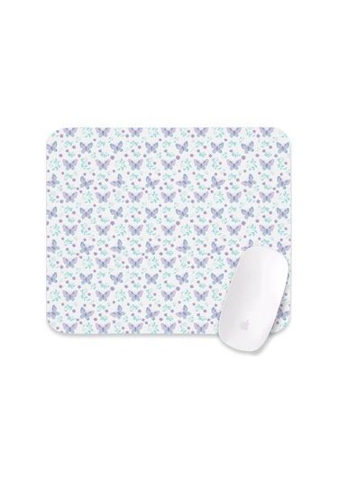Butterfly Desenli Mouse Pad, Kaymaz Kauçuk Taban, Su Geçirmez, Pürüzsüz Dokulu, 27x32cm-a11